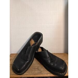 Born Leather Clogs Mens Size 10 Wide Black Mule Slip On Comfort Shoes